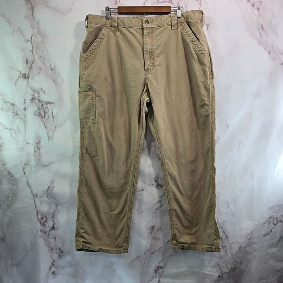 Carhartt Pants Mens 40 X 30 Khaki Tan Canvas Straight Chino Relaxed Fit - Picture 5 of 11